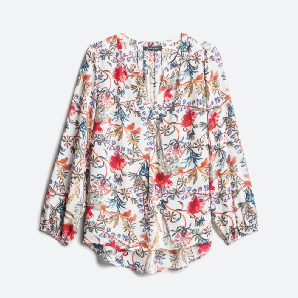 FAITH + ZOE- Kamran Split Neck Blouse- 1X- Stitch Fix - great for year round